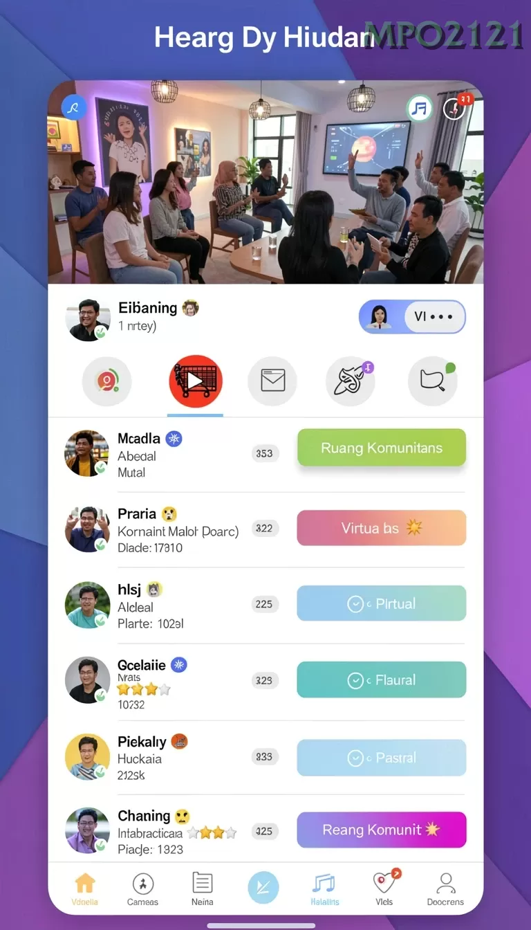 Cuplikan layar MPO777 — menu navigasi