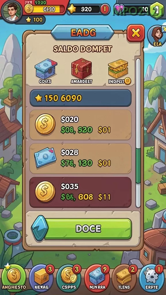 Cuplikan layar MACANTOGEL — menu navigasi